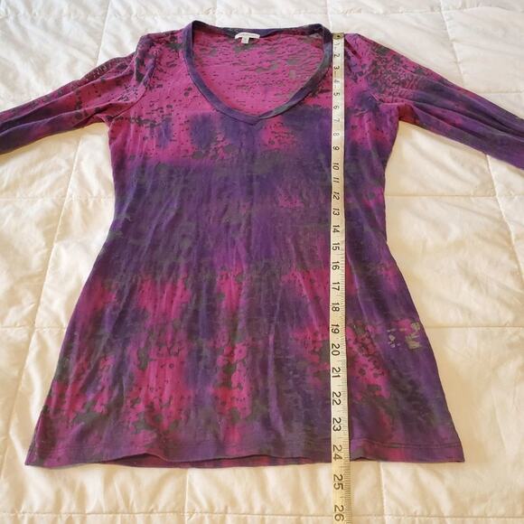 Maurices small womens thin long sleeve purple tie-dye top - Picture 6 of 10